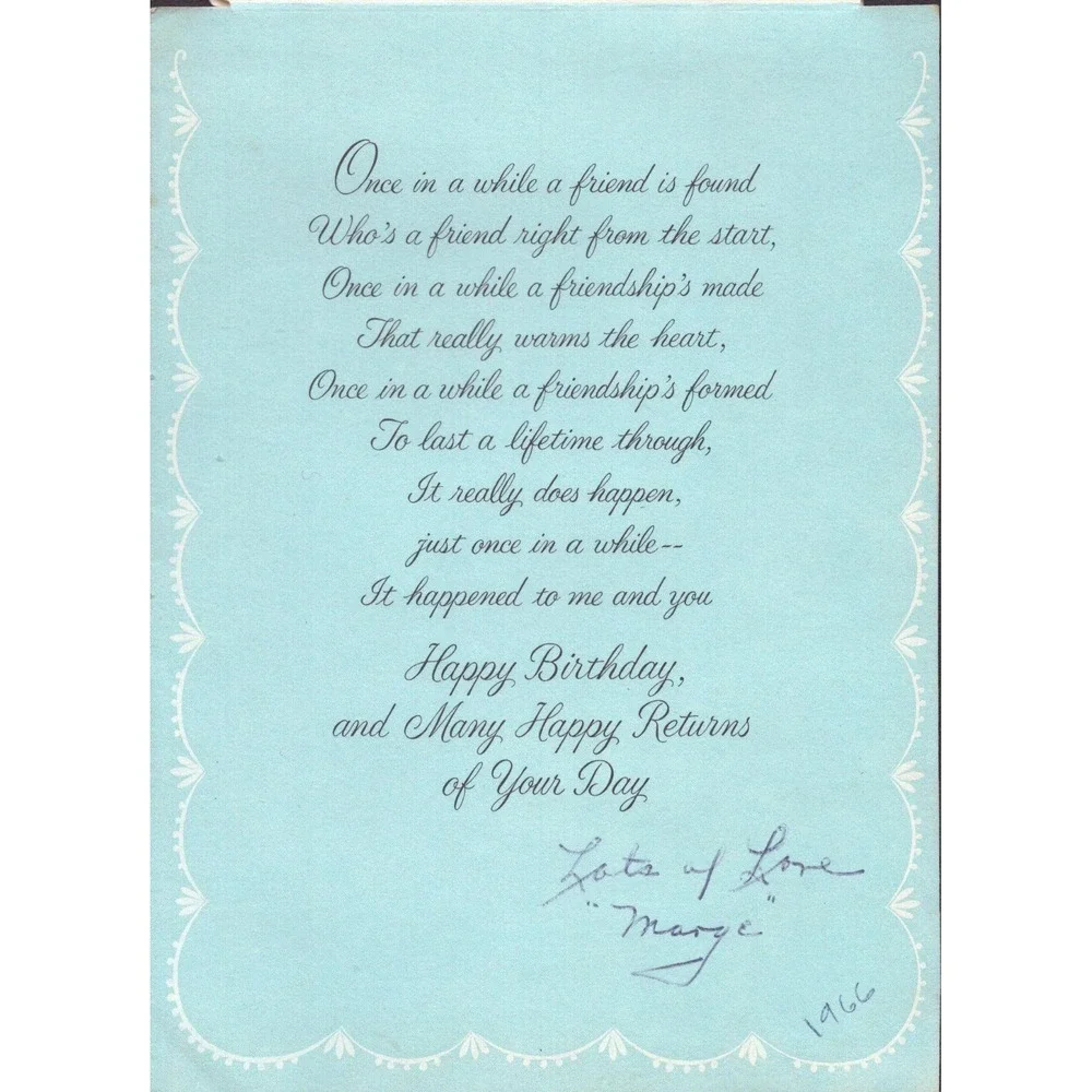 Vintage 1960s Birthday Greeting Card To A Good Friend Pink Roses Scalloped